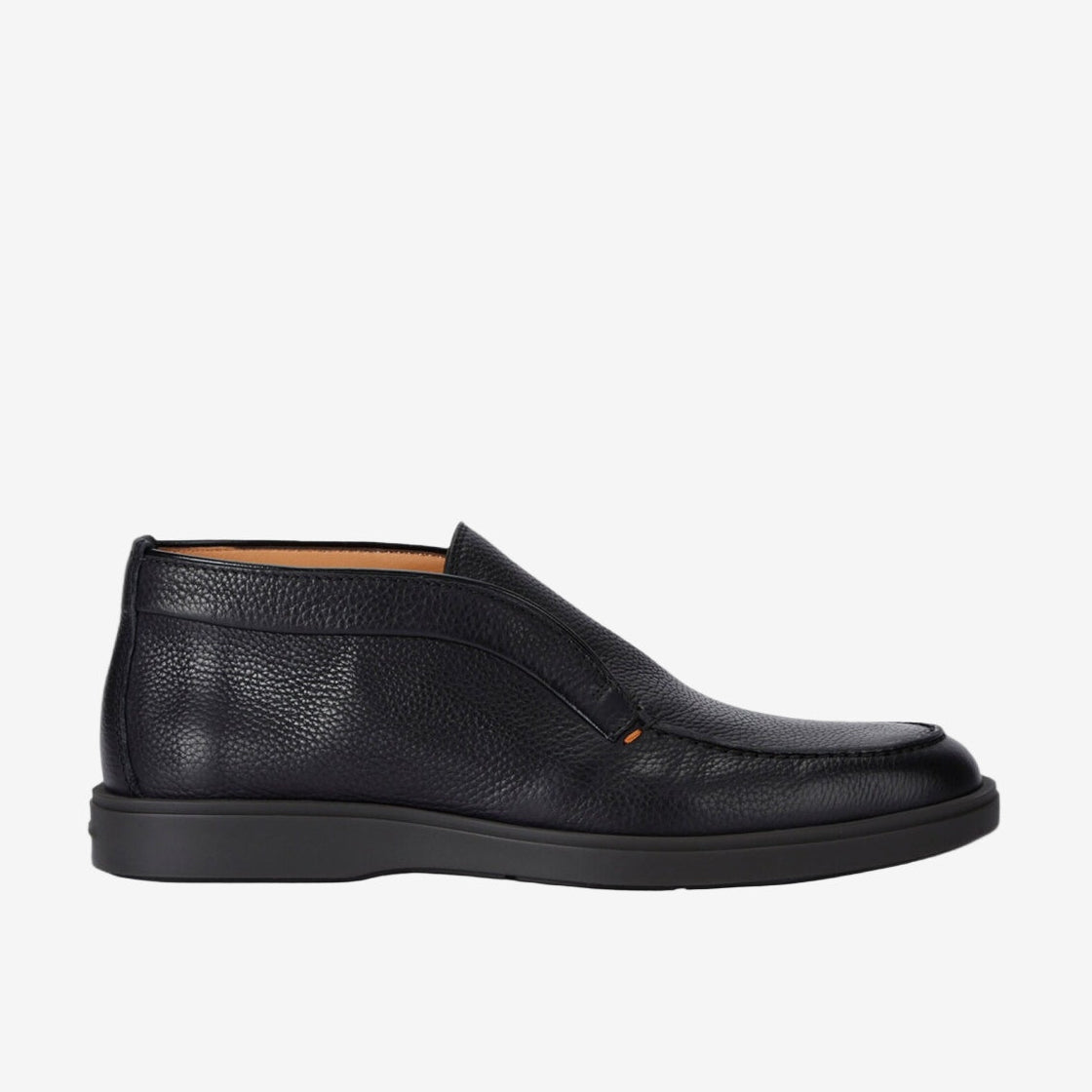 Schwarze Wüstenstiefel aus genarbtem Leder