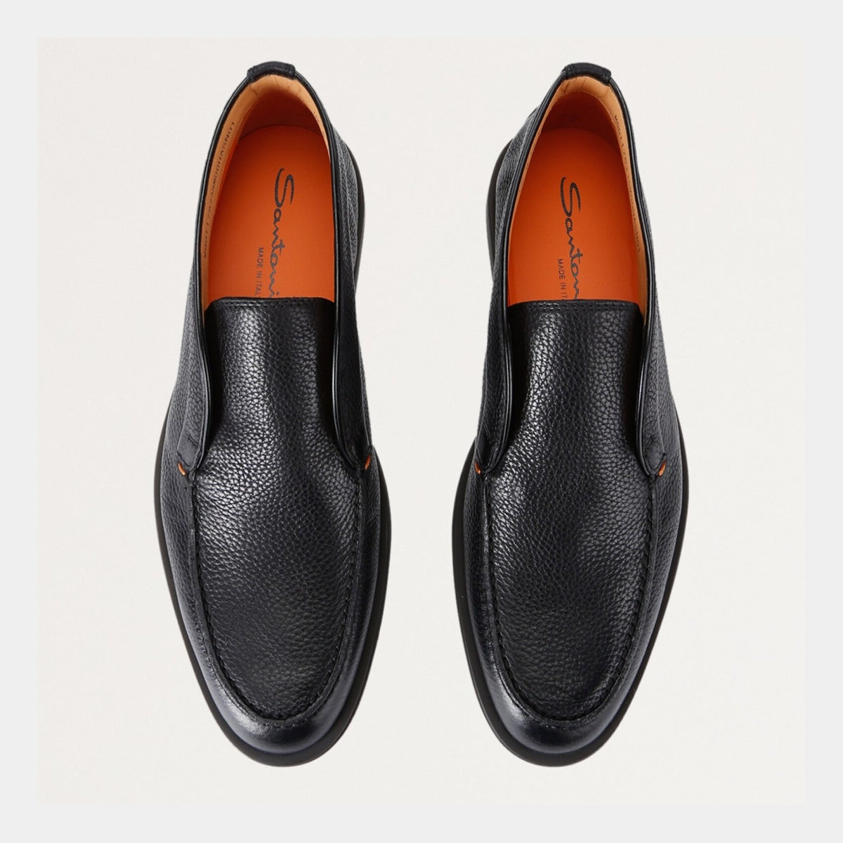 Black grained leather desert boots