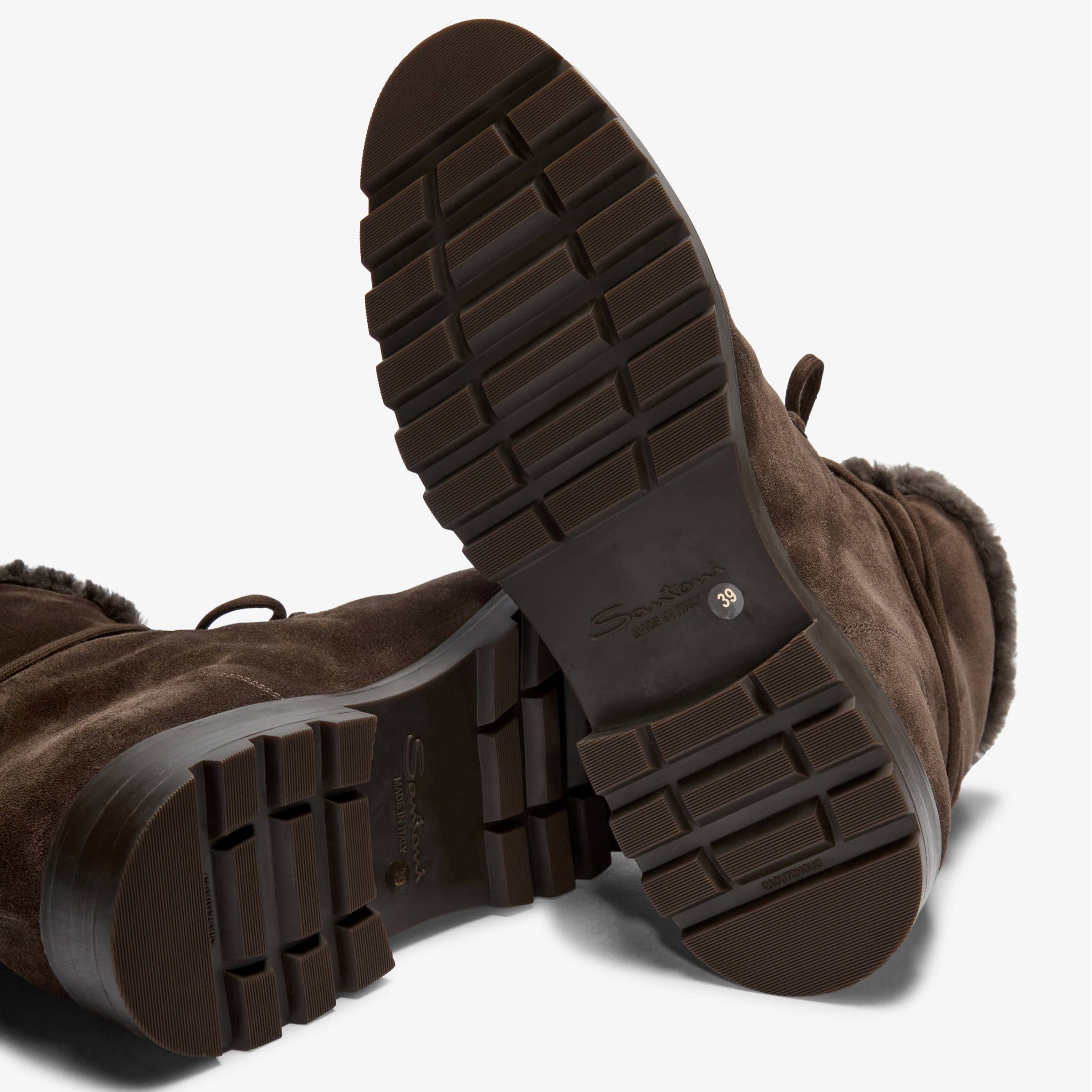 Dark Brown Boots fur lining