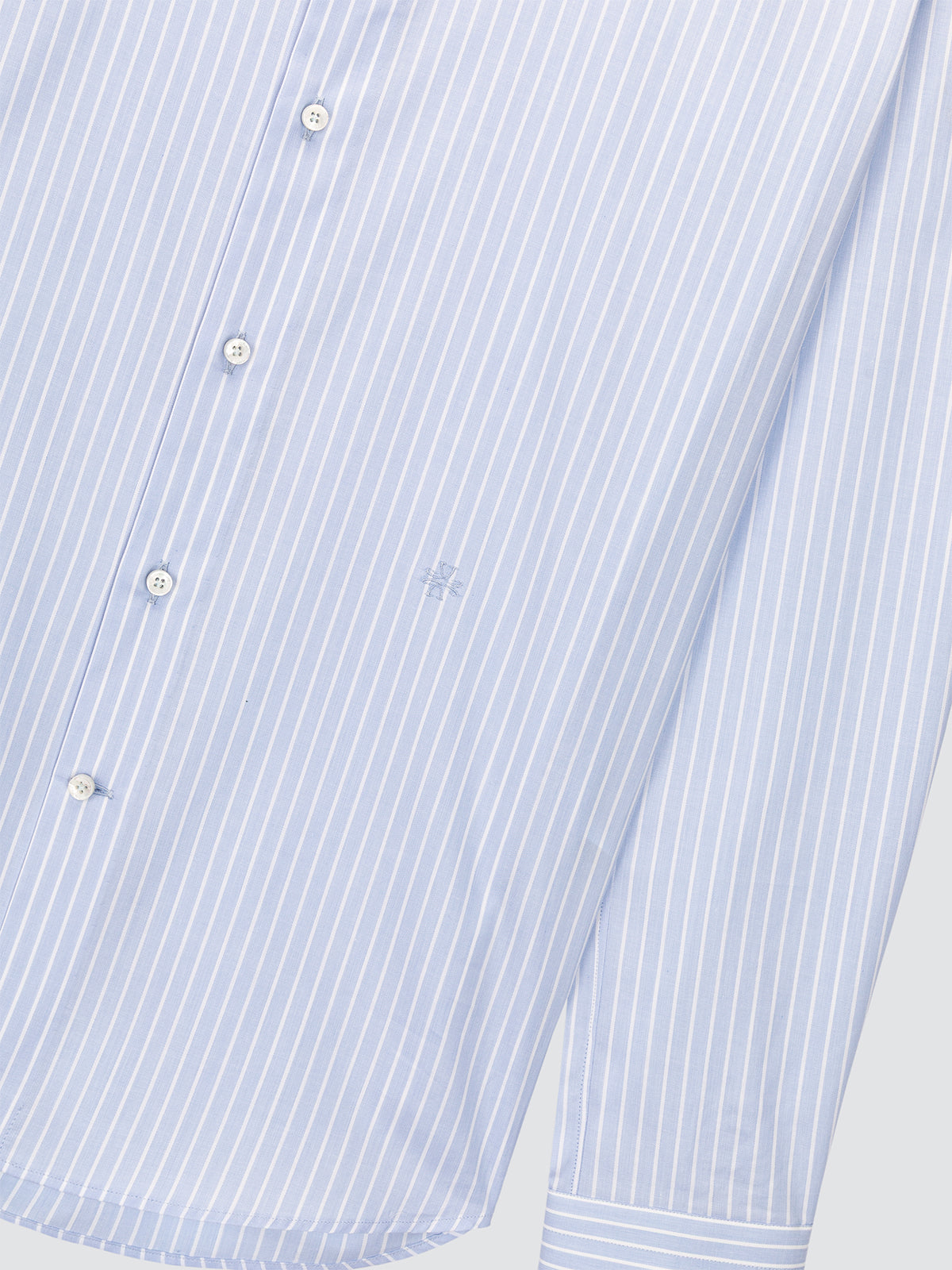 Camisa de Algodón Oxford Azul Claro y Blanco