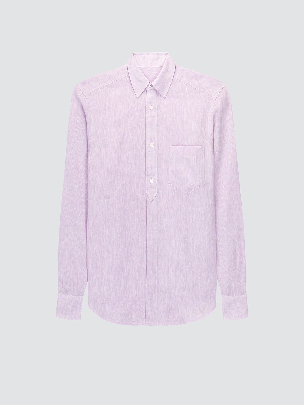 Light purple striped shirt on a light gray background