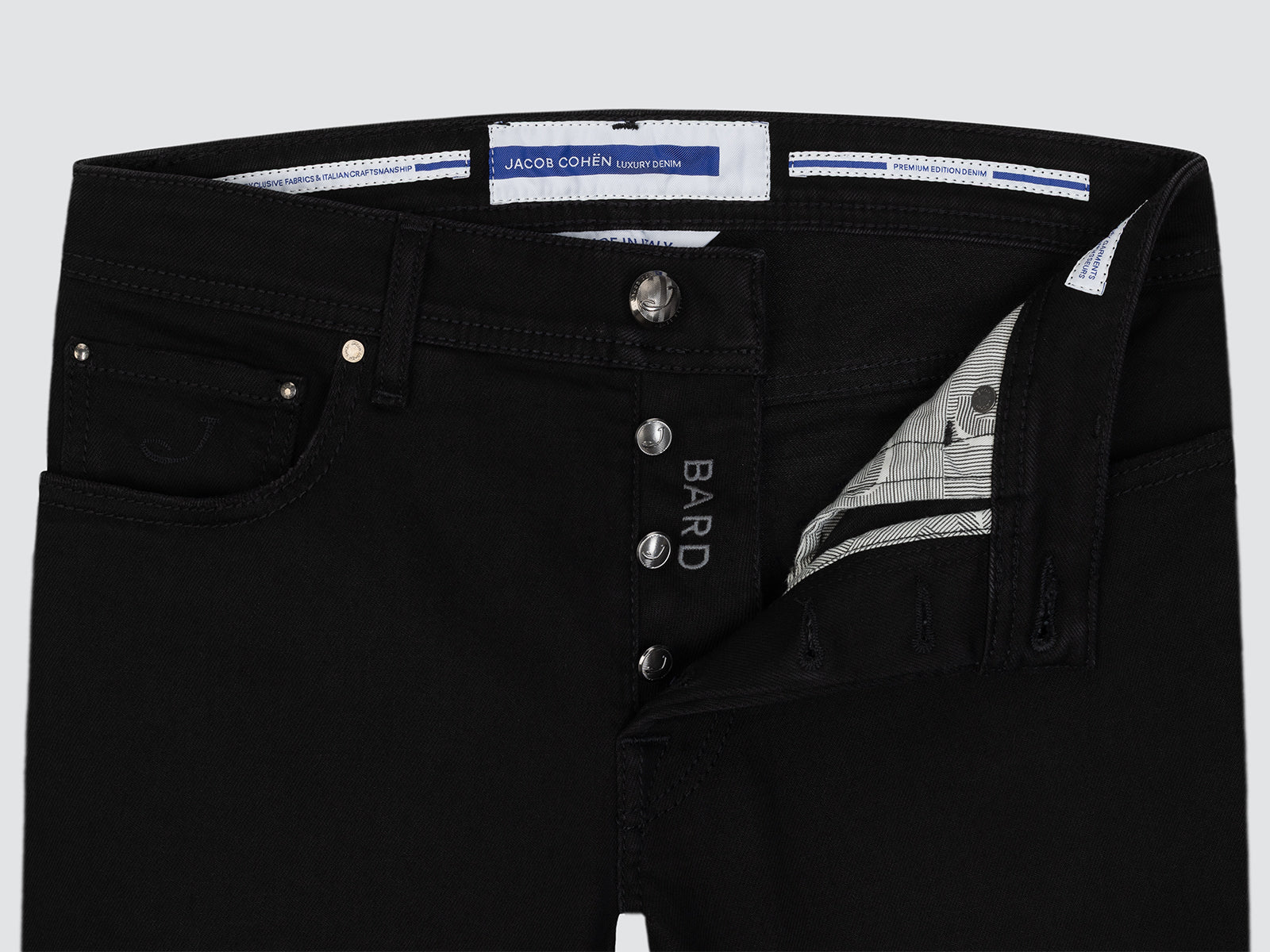 Bard Regular-Slim Jeans aus Stay-Black-Super-Stretch-Denim