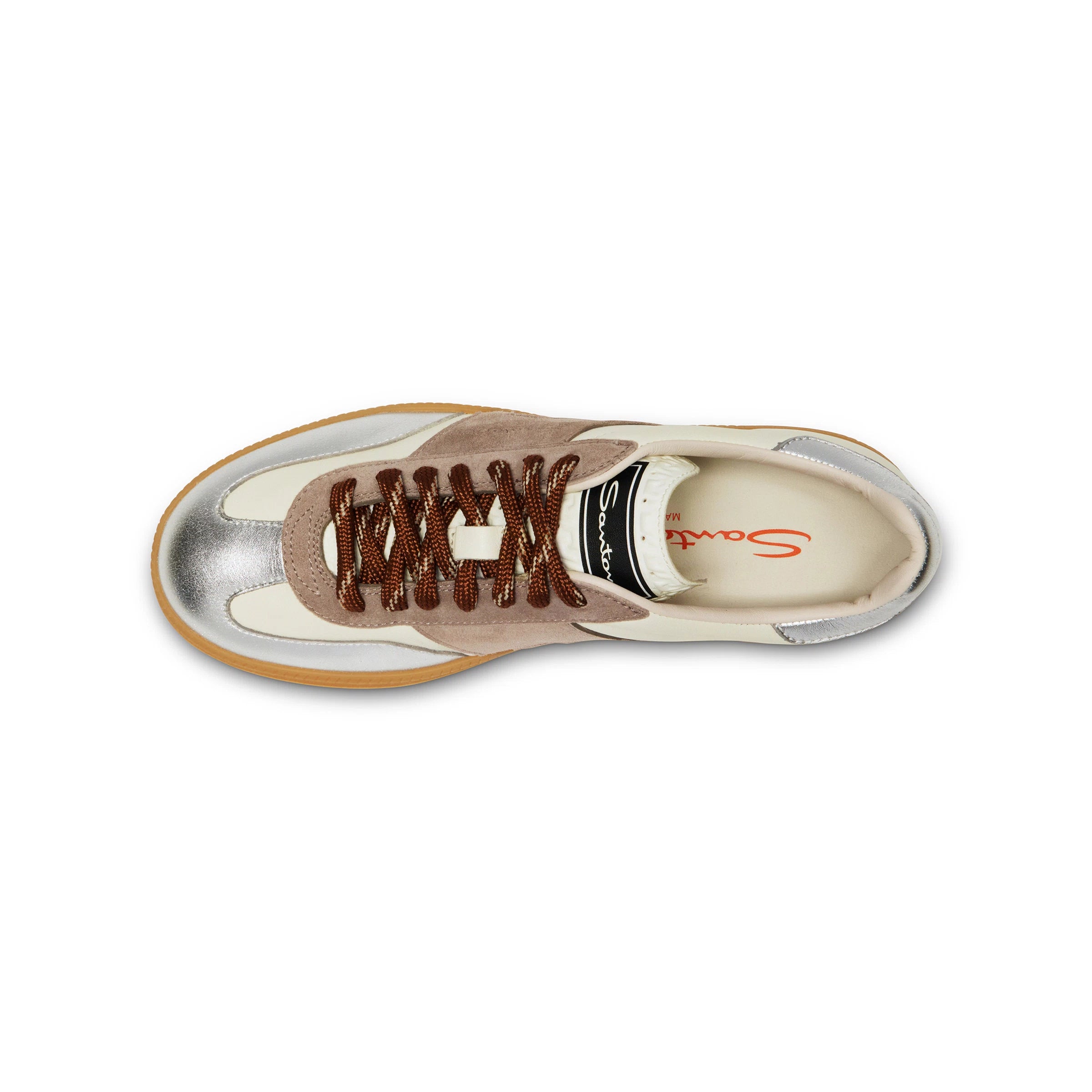 off-white and silver leather DBS Oly sneaker