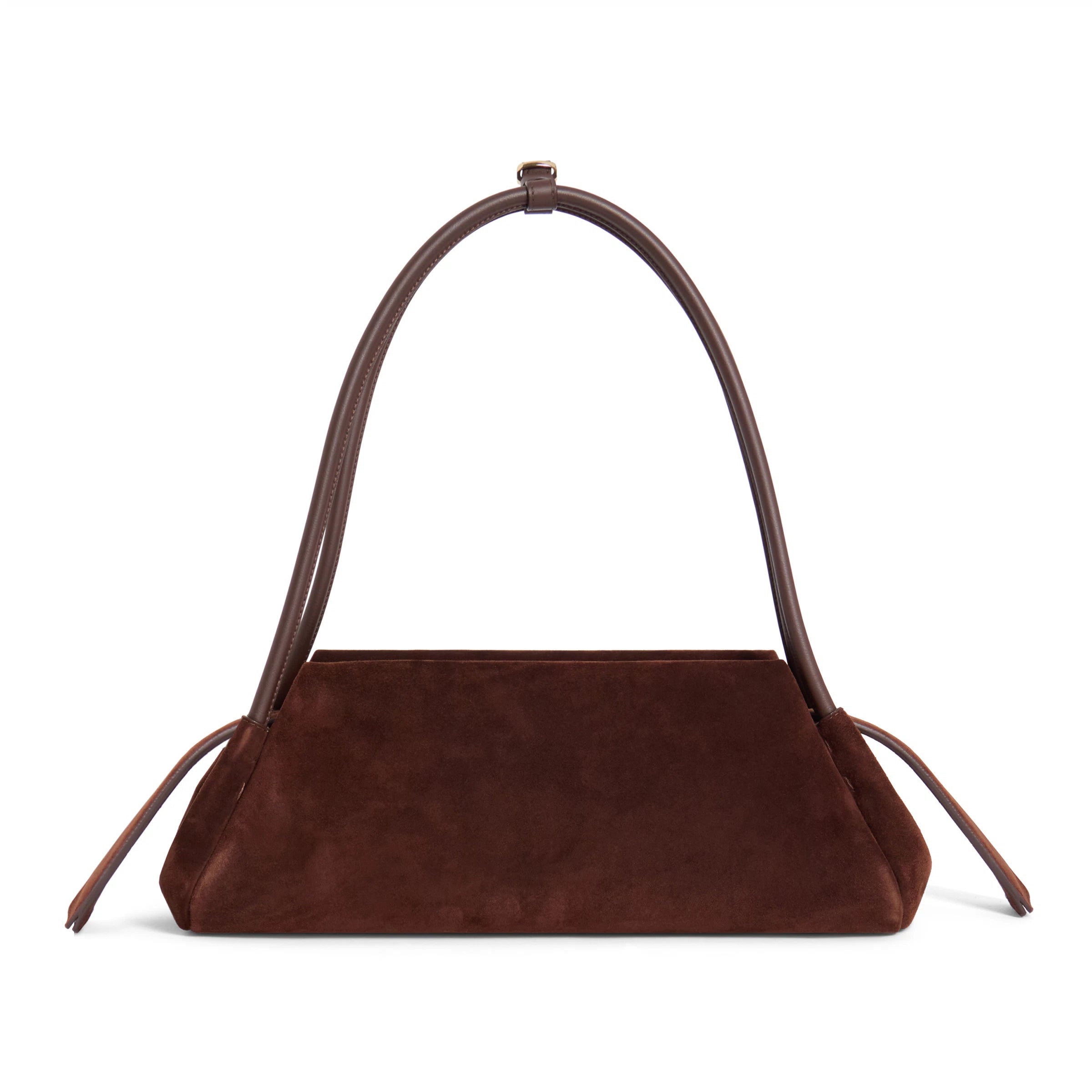 Dunkelbraune Suede Umhängetasche