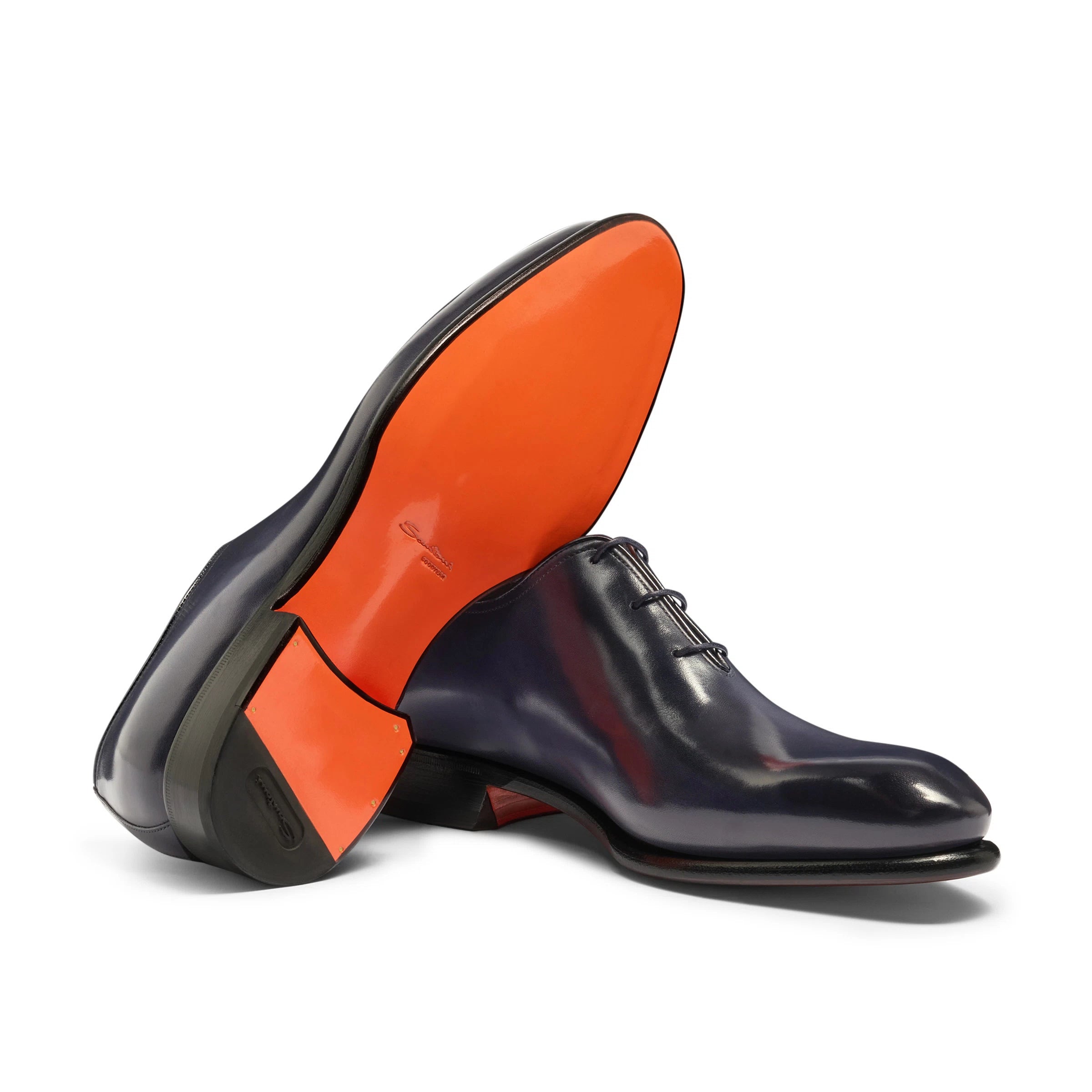 blauer Oxford-Schuh aus Leder