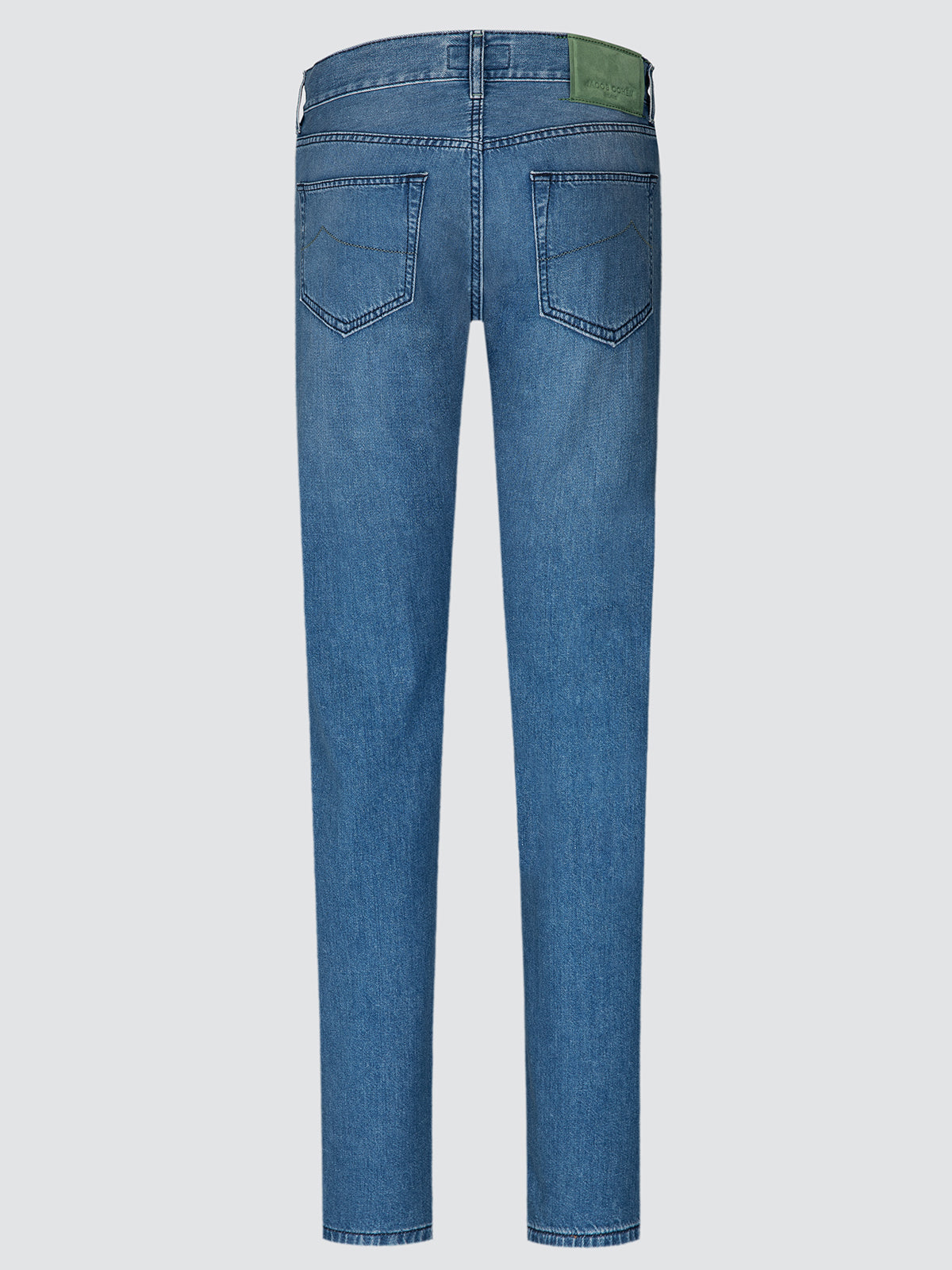 Vaqueros Edo Regular-Recto de Cinco Bolsillos Azul Medio