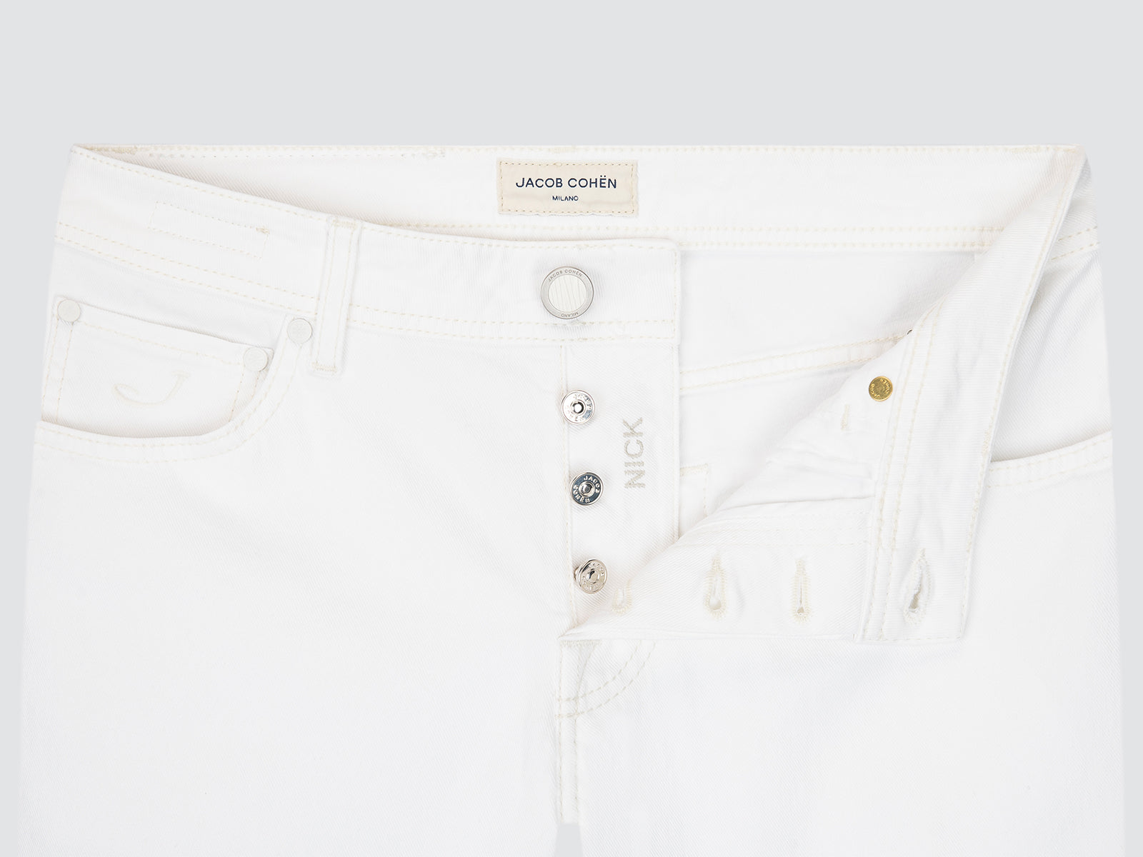 Vaqueros Nick de Cinco Bolsillos en Denim Bull Elástico Blanco