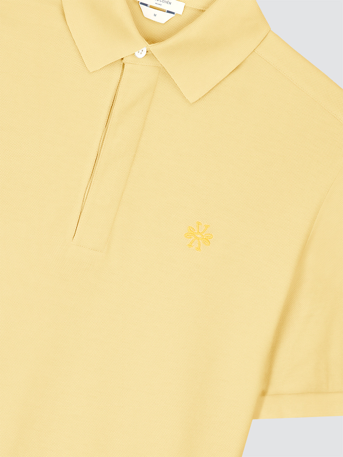 Pastel Lemon Pique Polo - Concealed Placket