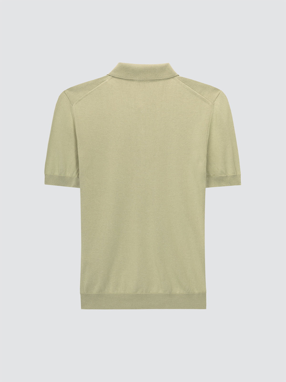Light green polo shirt on a white background back view