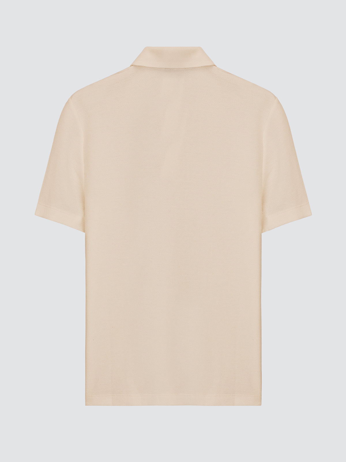Textured Polo Beige Cotton and Silk