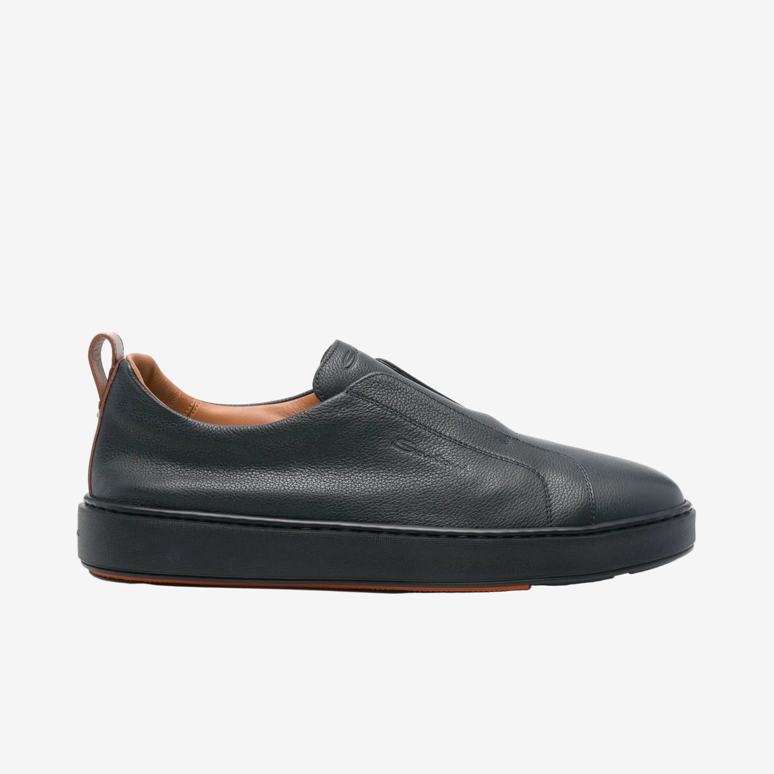 Sneakers Slip-on cuir bleu marine