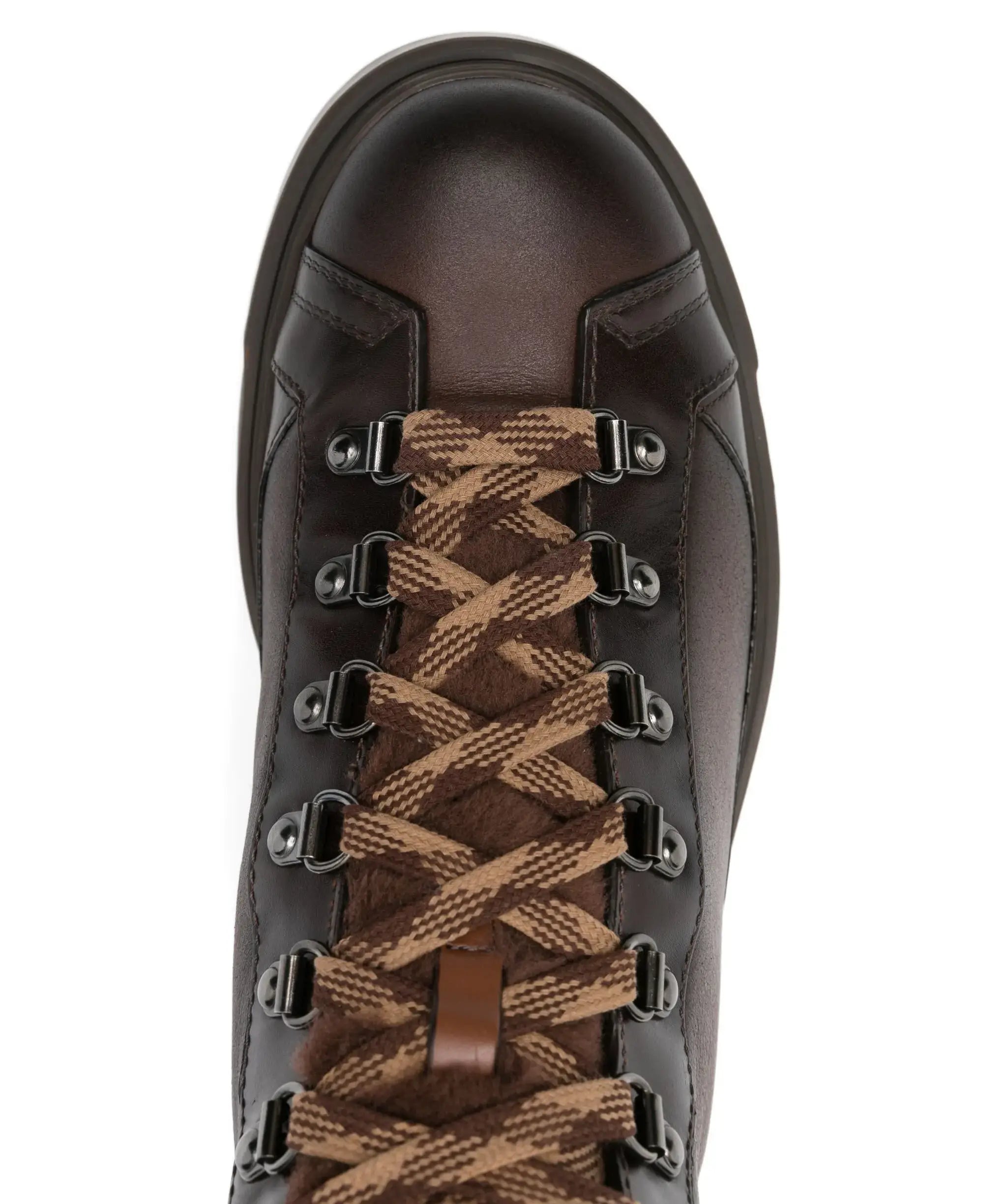 Bruine leren gevoerde bergschoenen