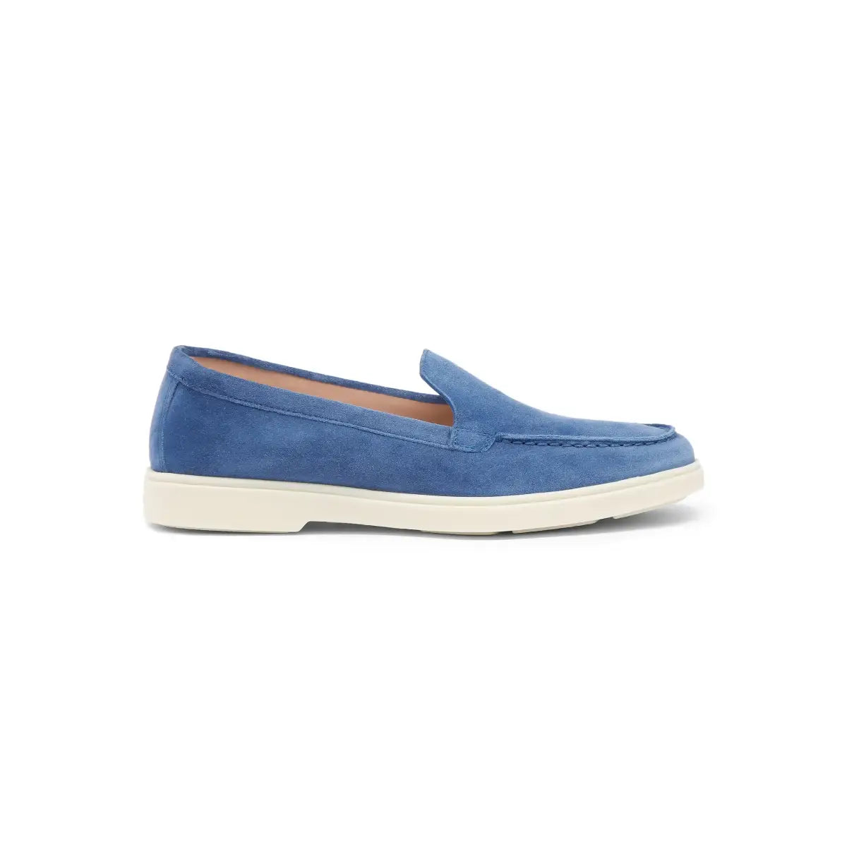 Indigo blue Round-Toe Suede Loafers