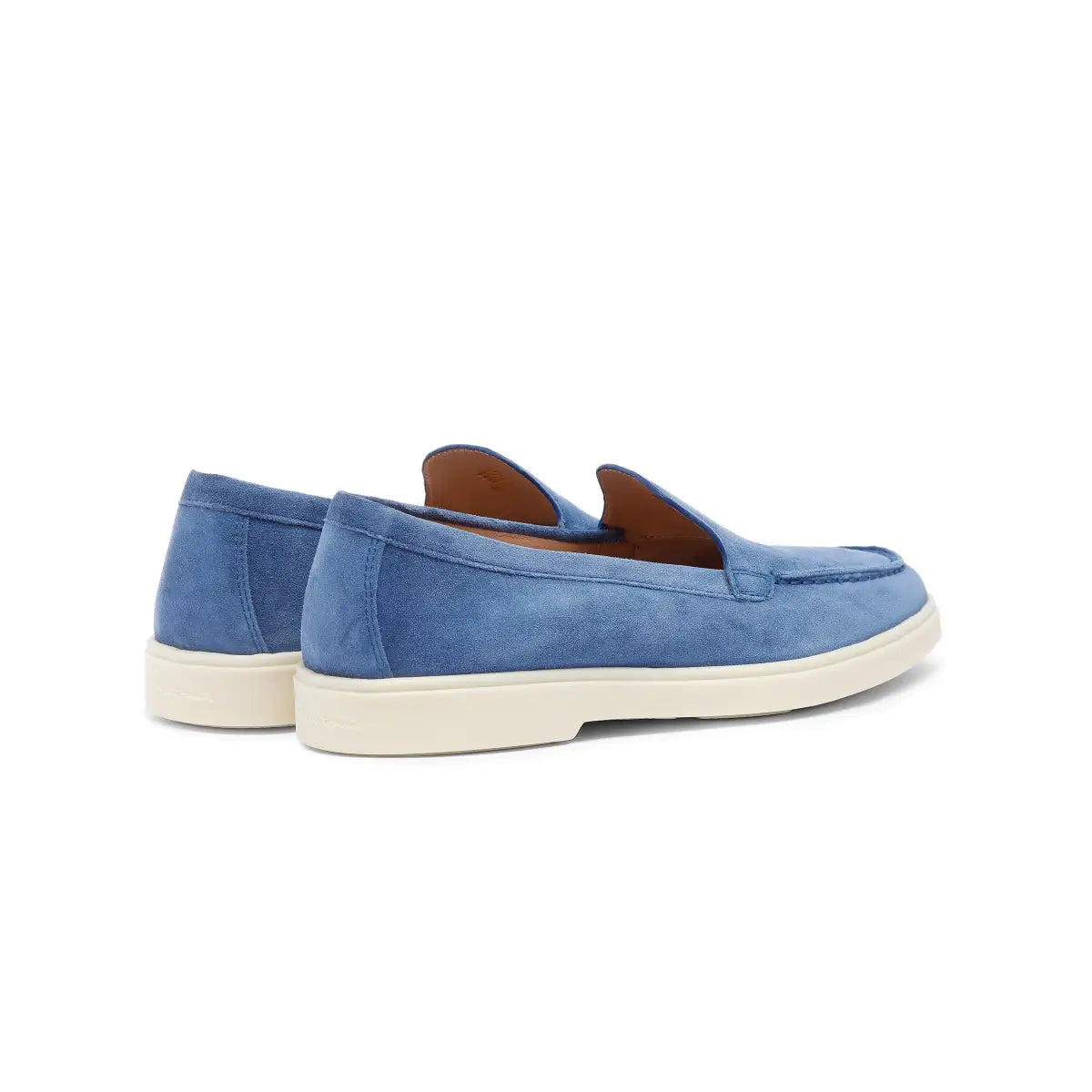 Indigoblaue Loafer Suede runder Spitze