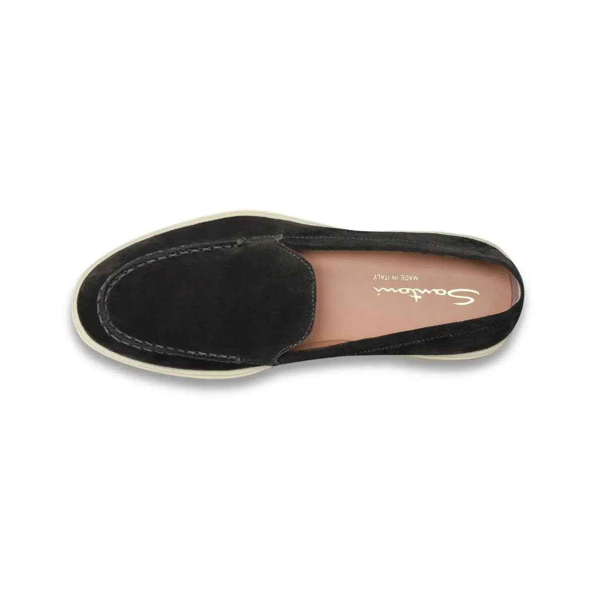 Black Round-Toe Suede Loafers