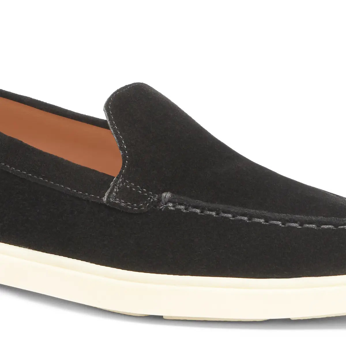 Black Round-Toe Suede Loafers