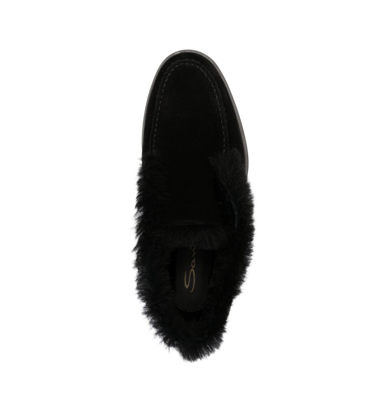 Black shearling suede desert boots