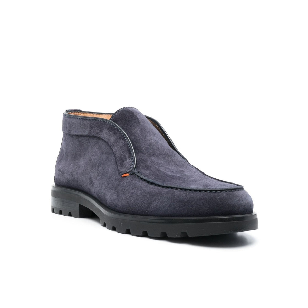 Bottes Suede Bleu foncé Semelle Gomme Crantée