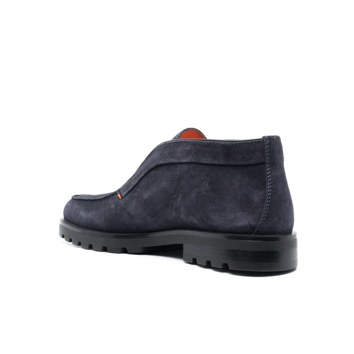 Dark Blue Suede Black Rubber Sole Boots