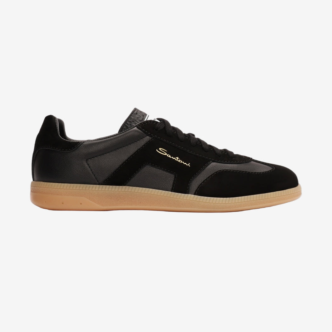 Sneakers Olympic negras de piel y ante 