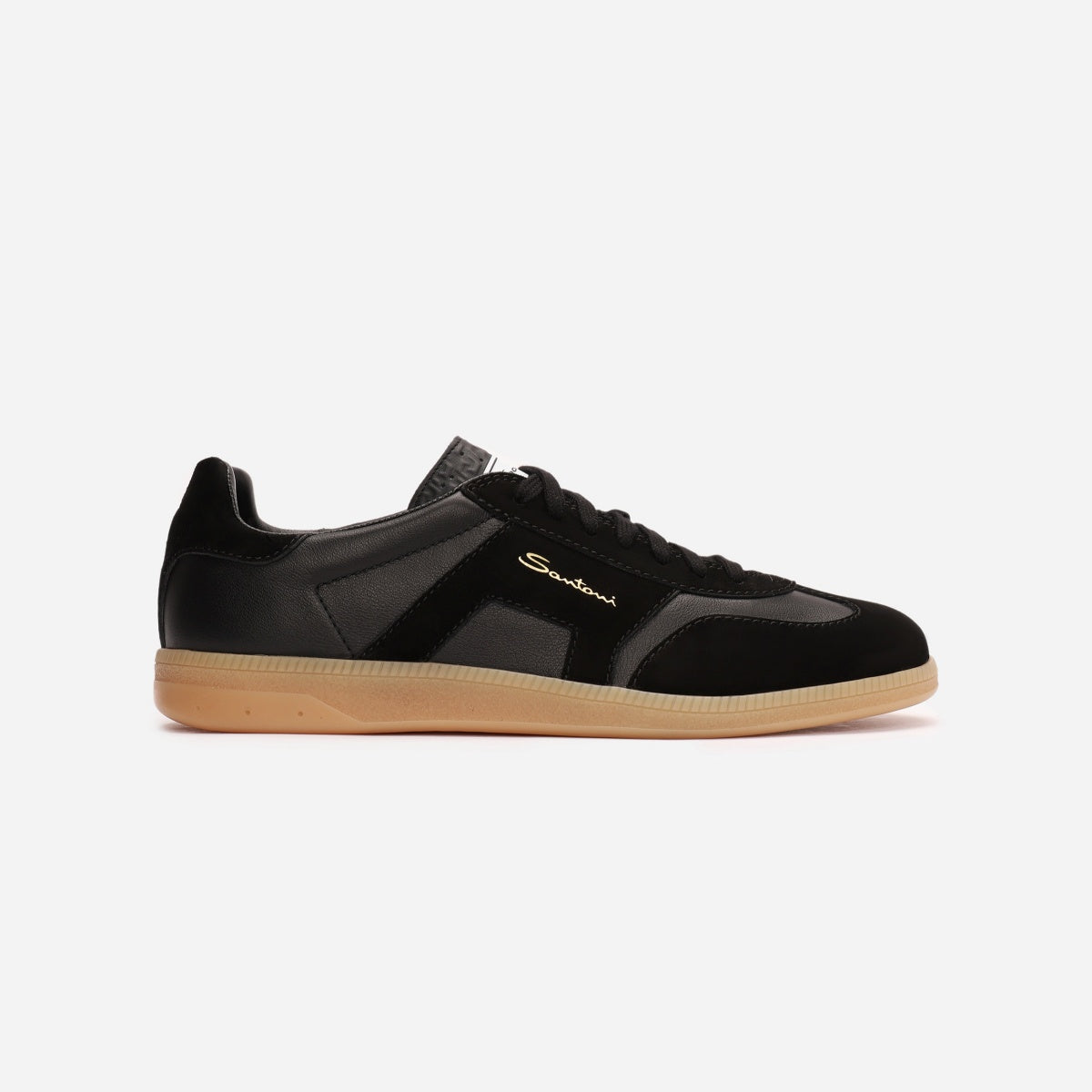 Black olympic leather & suede sneakers