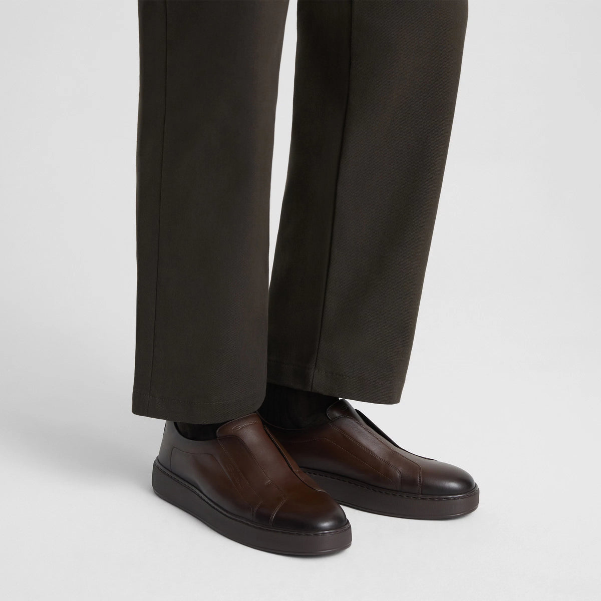 Desert Boots en cuir graine marron foncé 