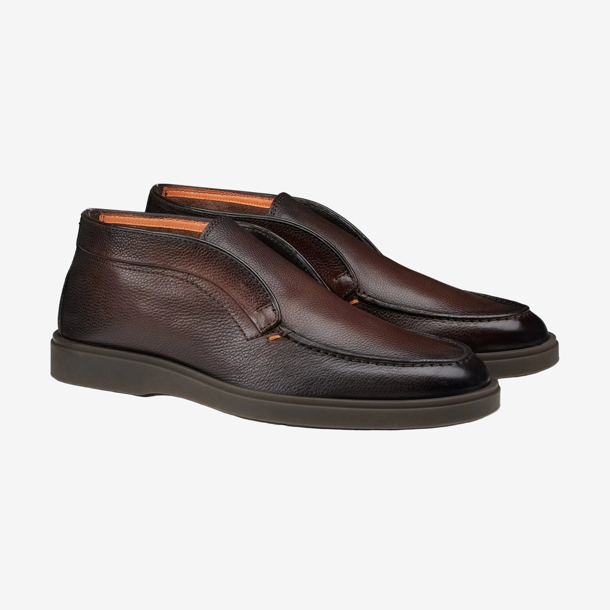 Desert Boots en cuir graine marron foncé 