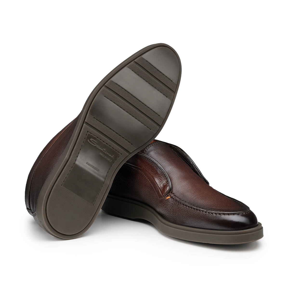 Desert Boots en cuir graine marron foncé 