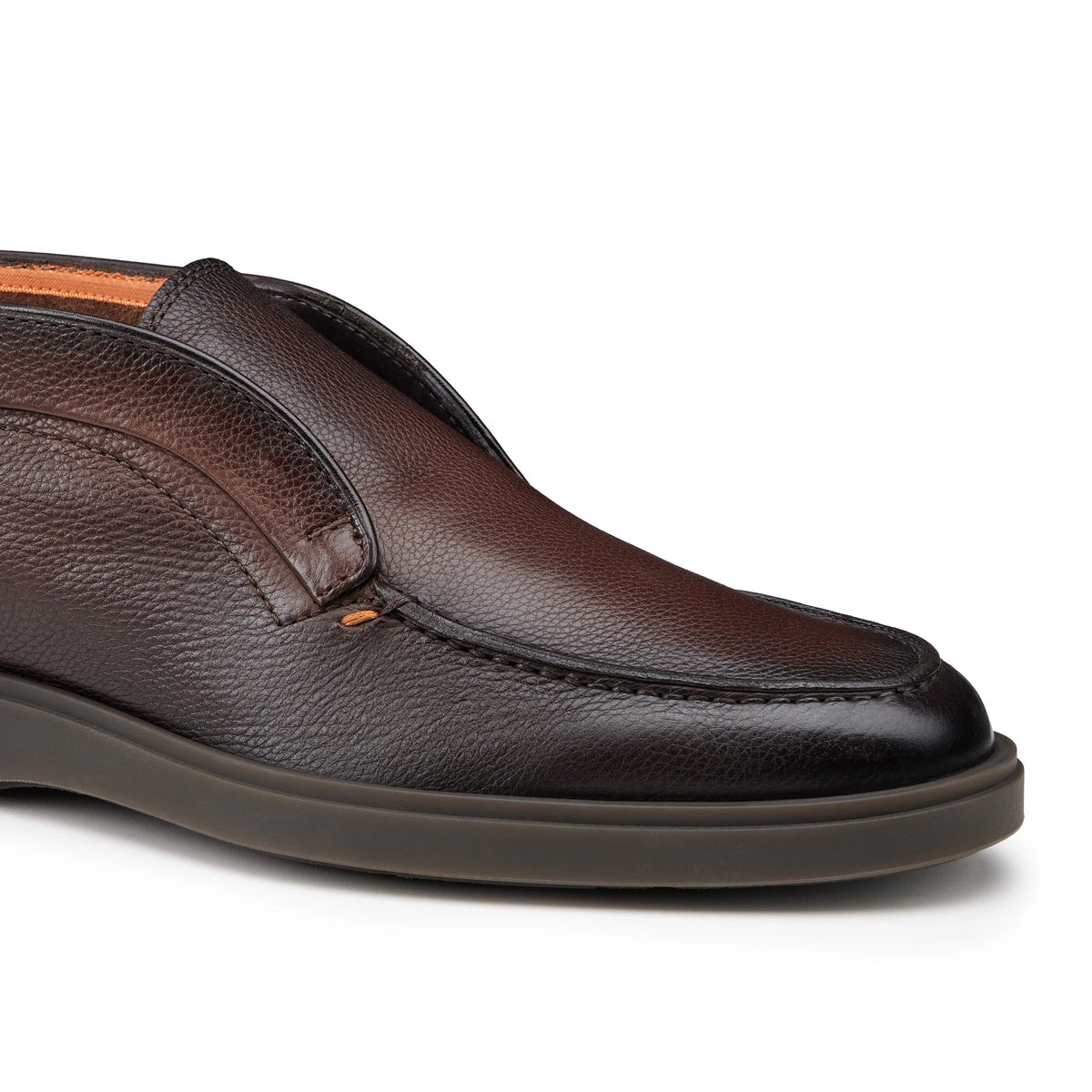 Desert Boots en cuir graine marron foncé 
