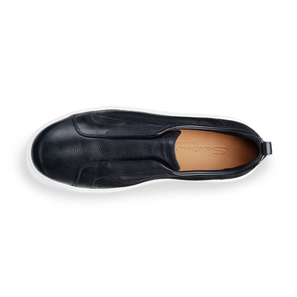 Sneakers Slip-on cuir graine noir