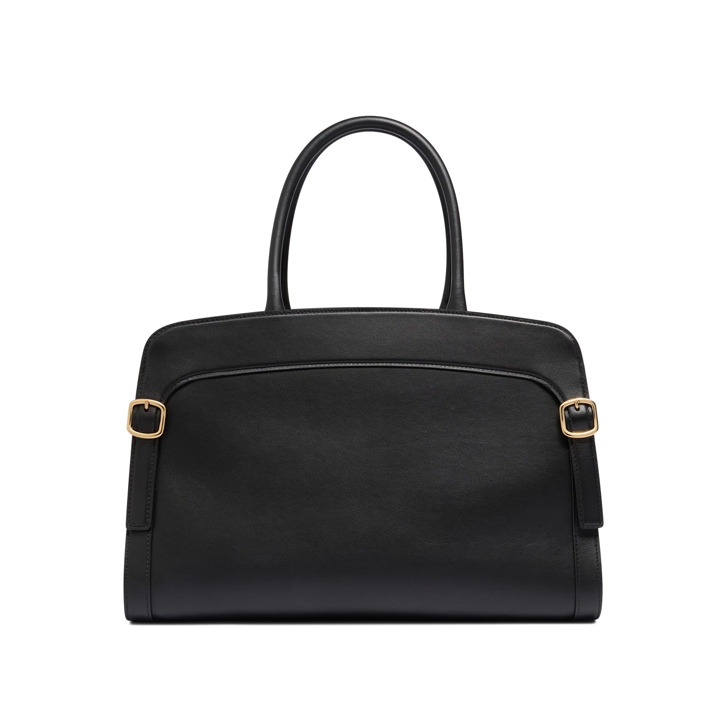 Schwarze Lederhandtasche