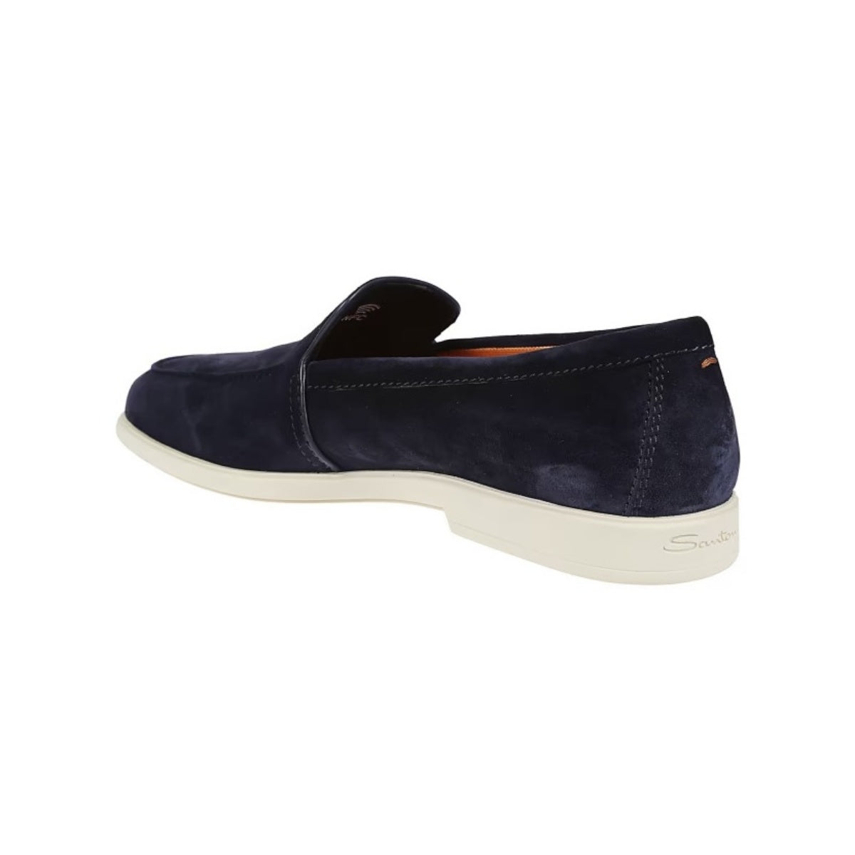 Blue Round-Toe Suede Loafers