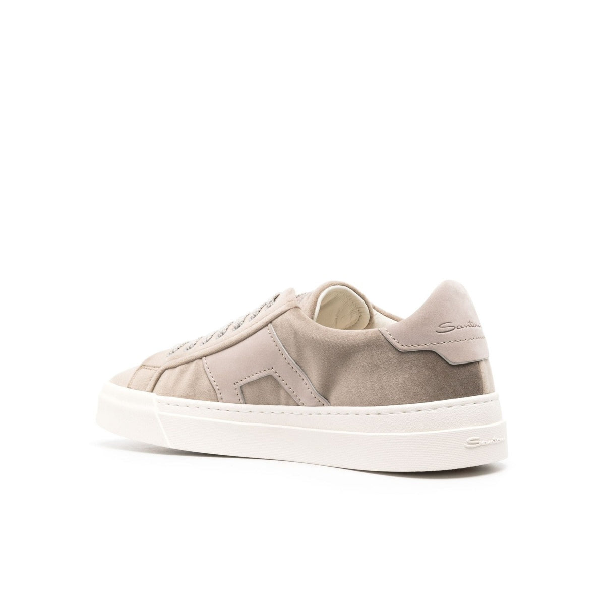 Taupe Velvet Double Buckle Sneakers