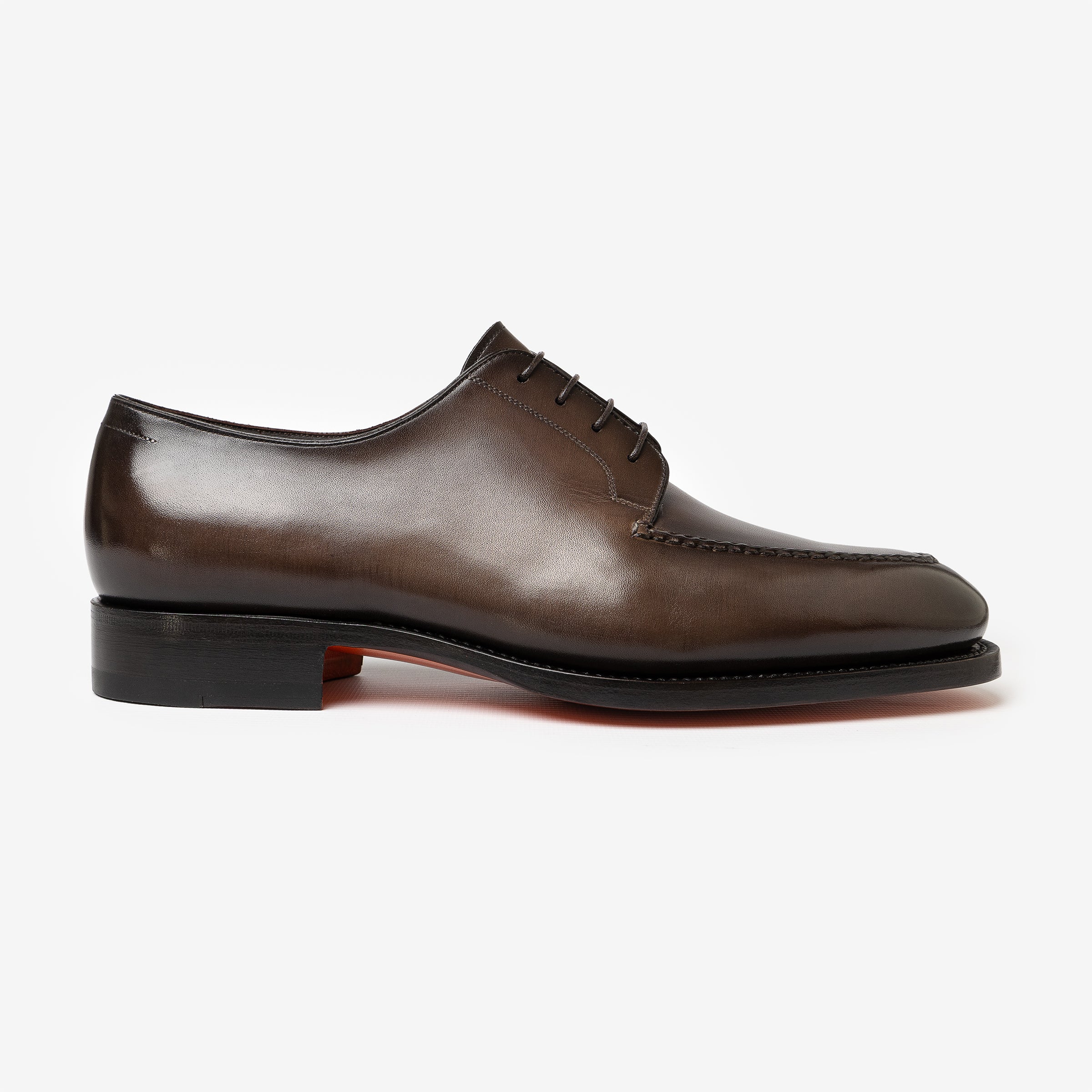 Coffee brown lace-up derby shoes