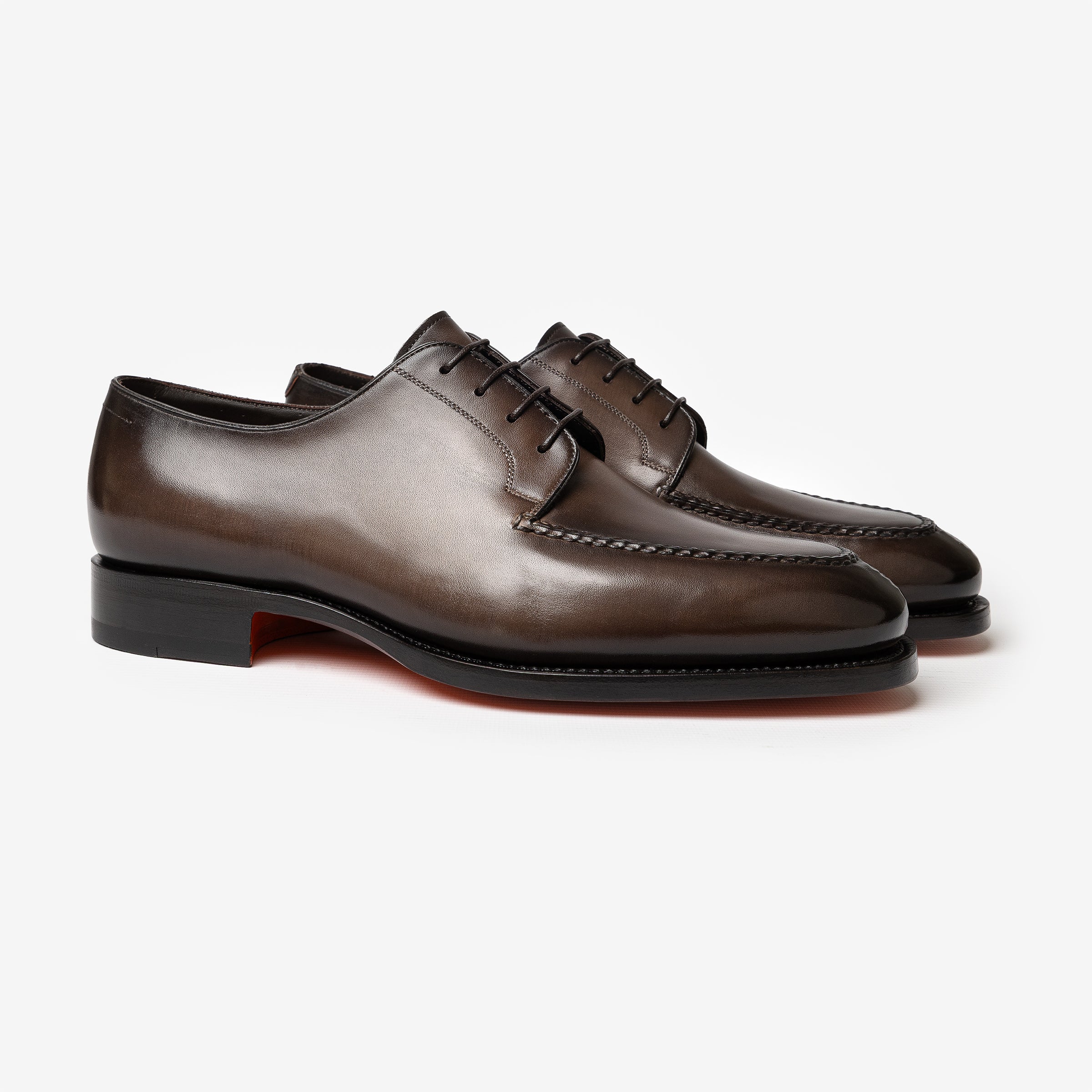 Coffee brown lace-up derby shoes