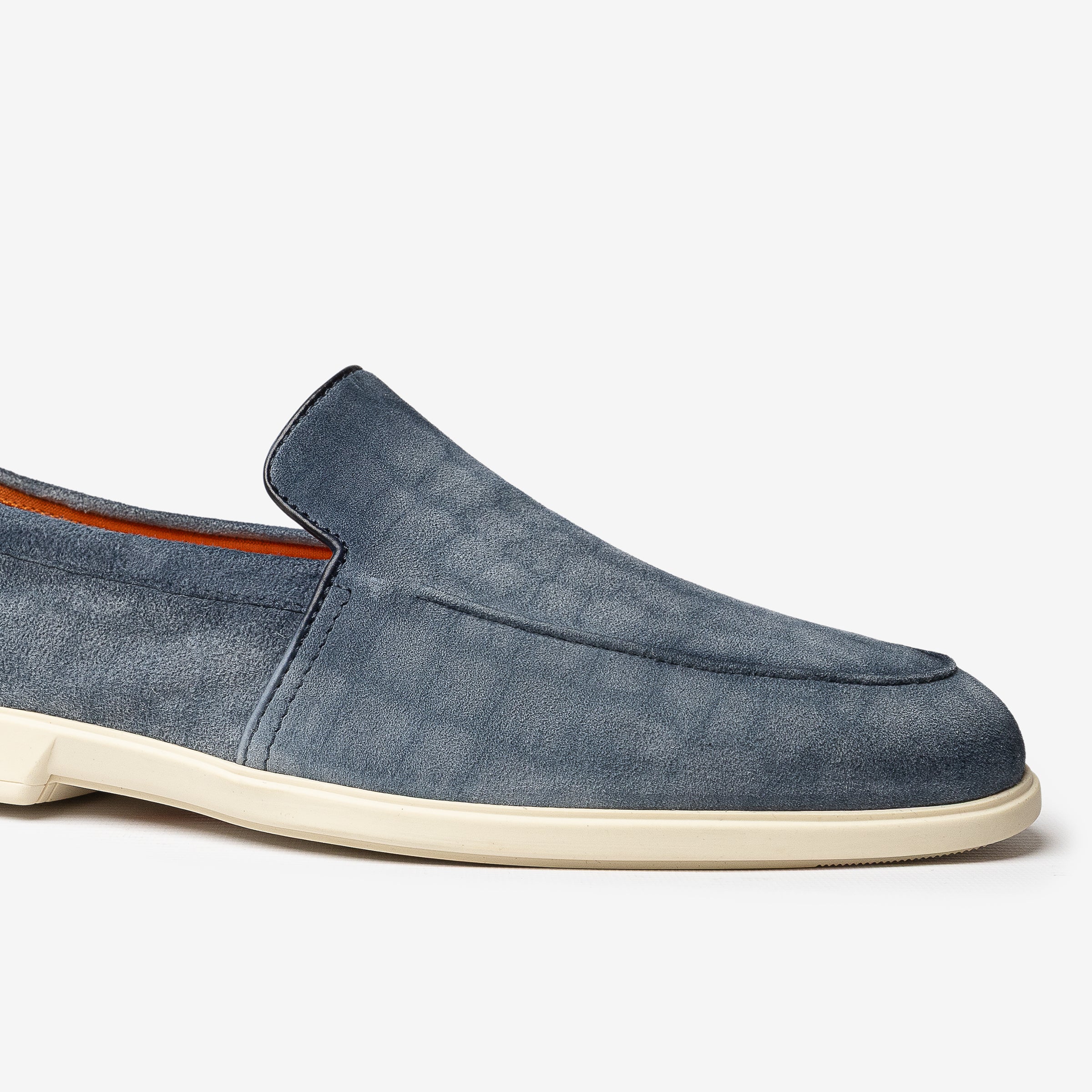Light blue suede Malibu loafers