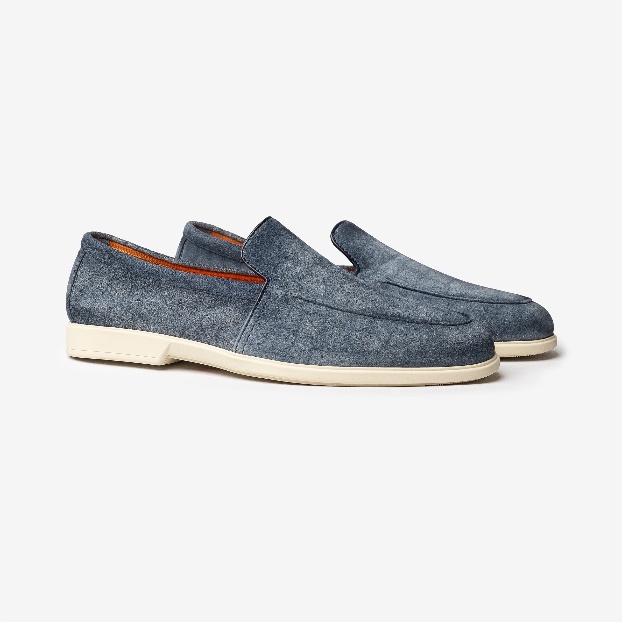 Light blue suede Malibu loafers