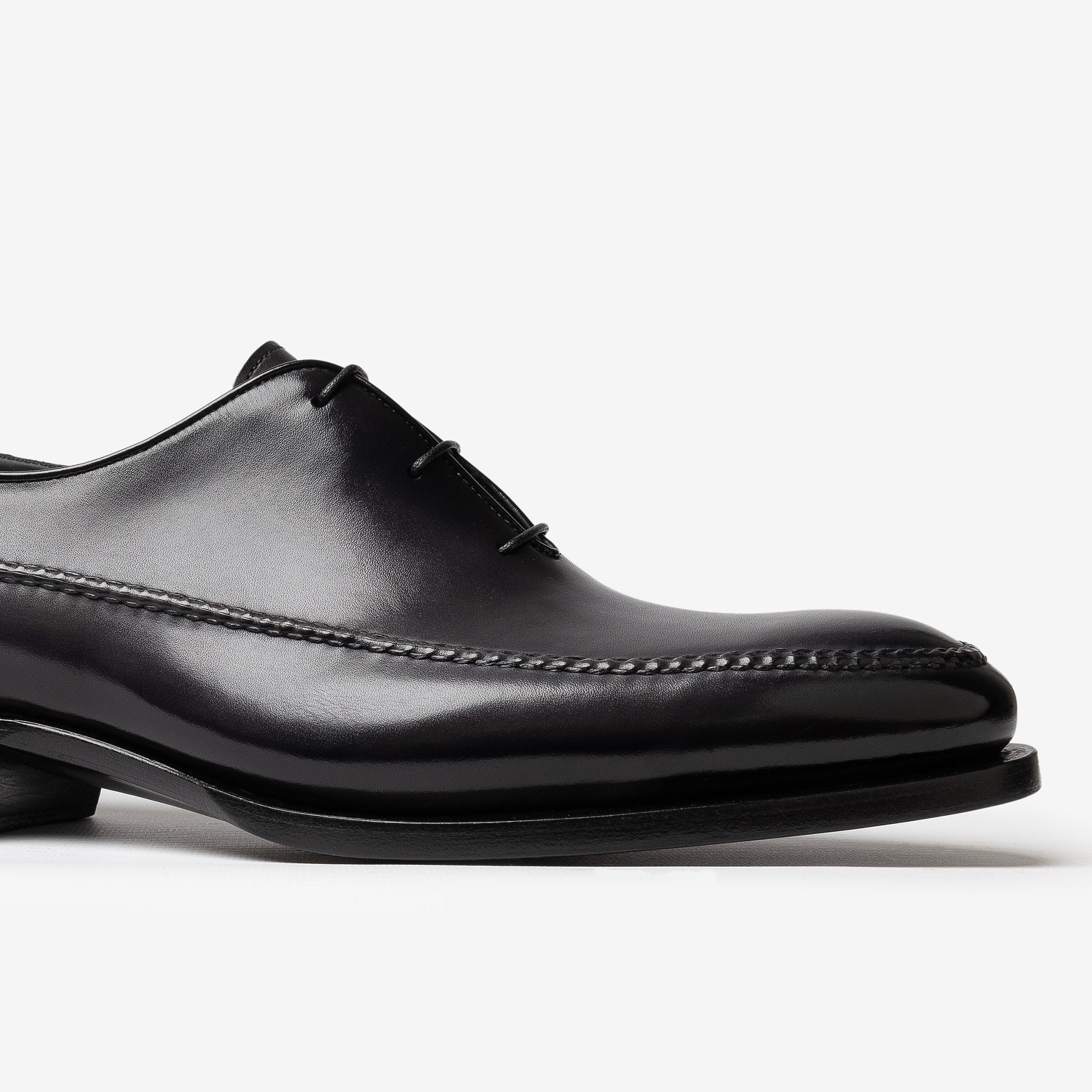 Gray leather Meraviglia Collection Richelieu shoe