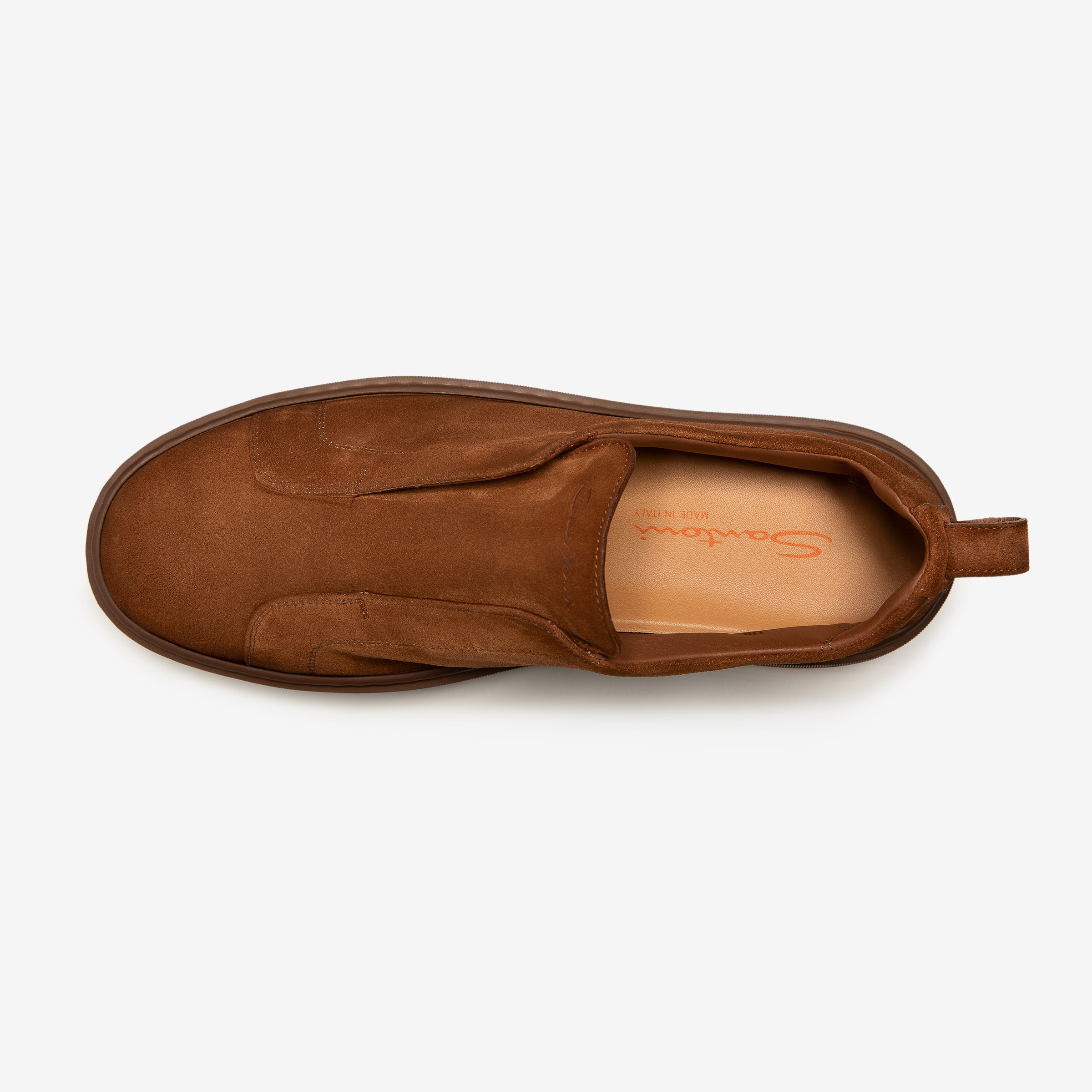 Mid brown Suede Slip On Sneakers