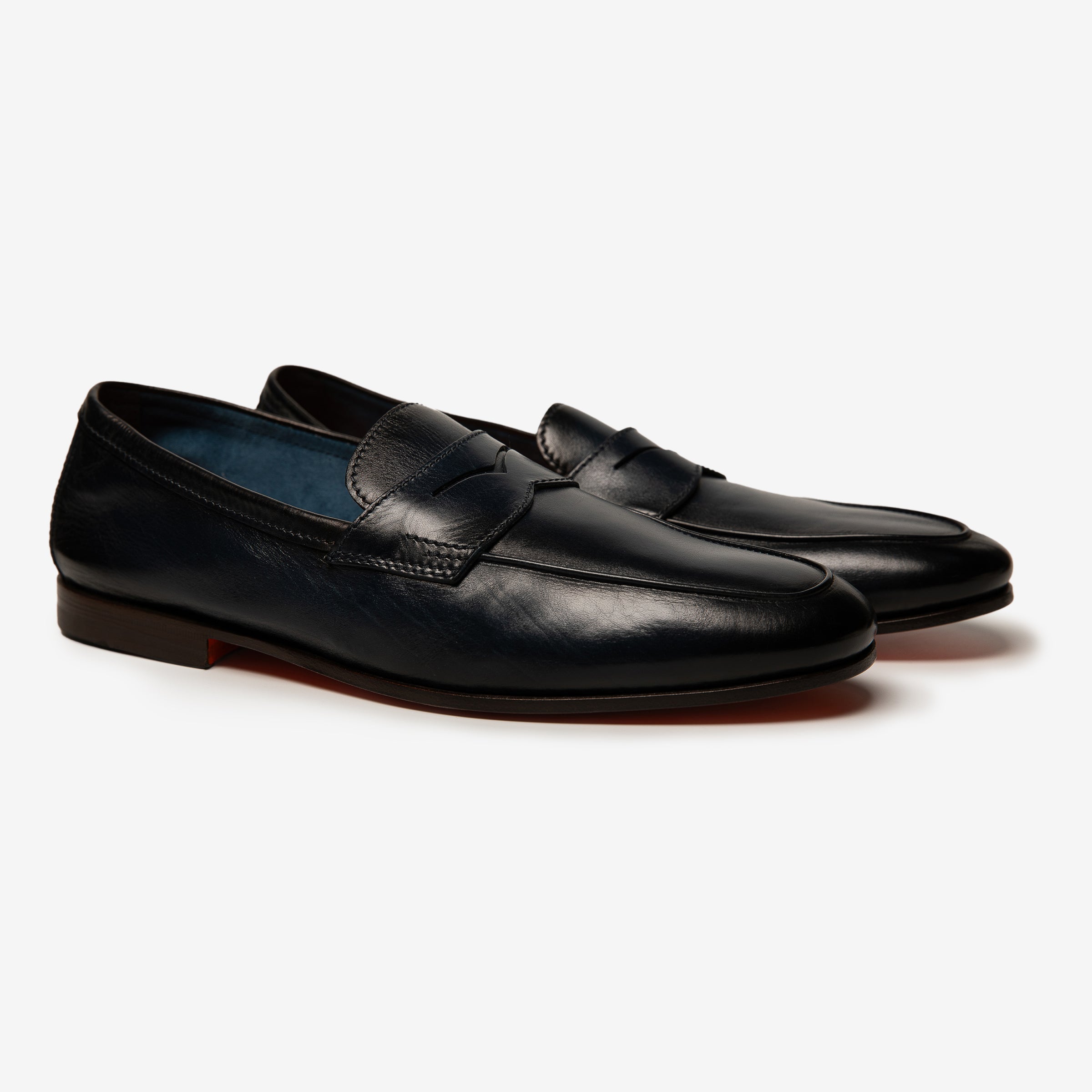 Dark blue carlo leather loafer ultra-flex sole