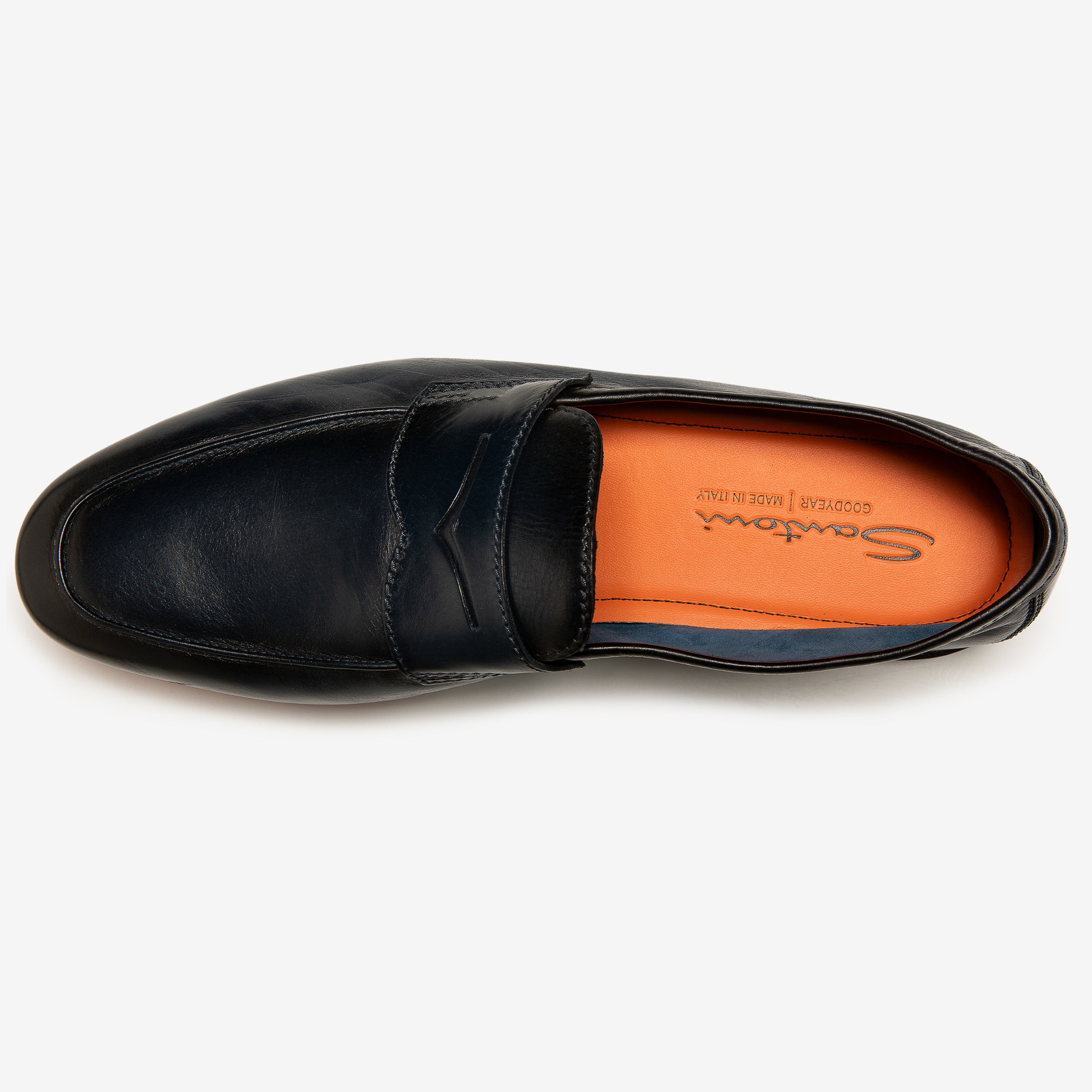 Dark blue carlo leather loafer ultra-flex sole