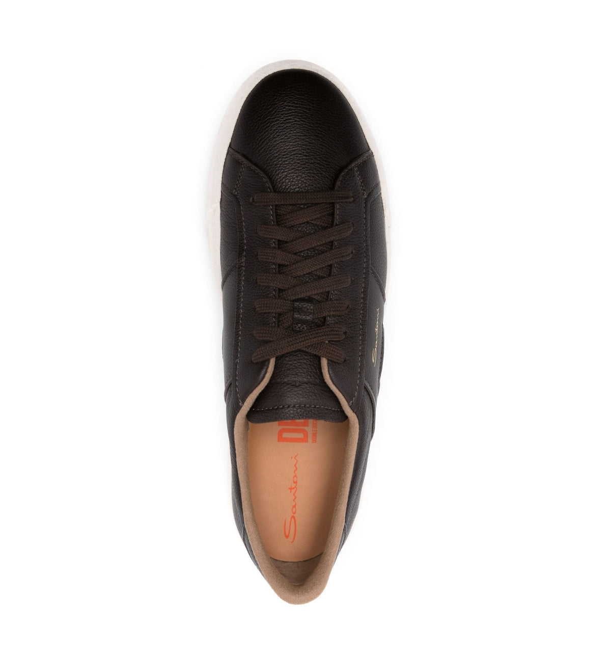 santoni-darkbrown-grained-leather-sneakers-laceup