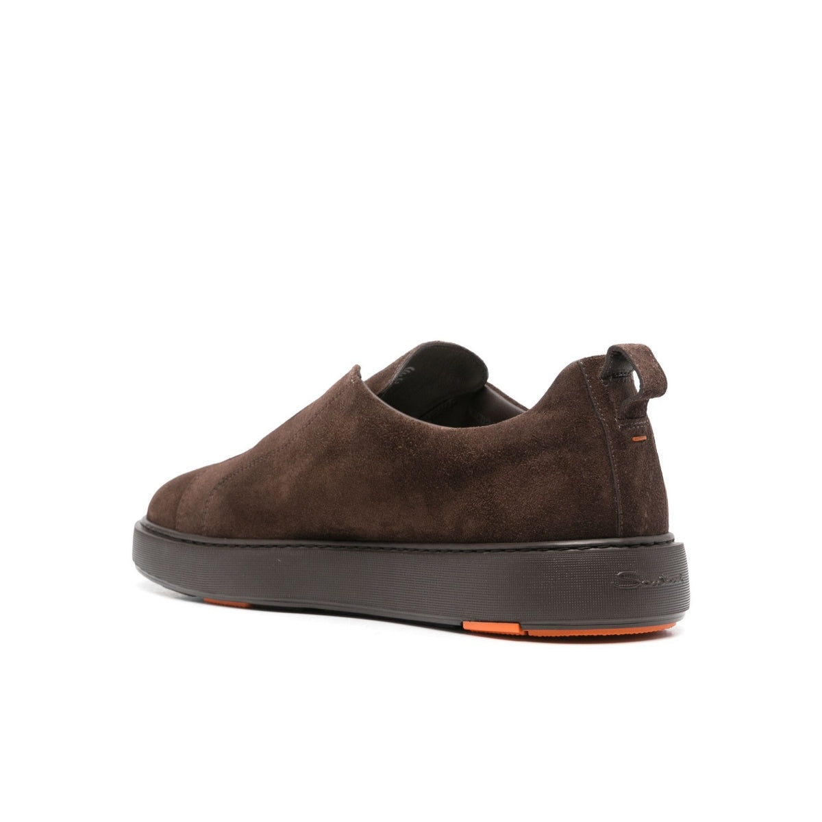 santoni-brown-suede-blacksole-sneakers