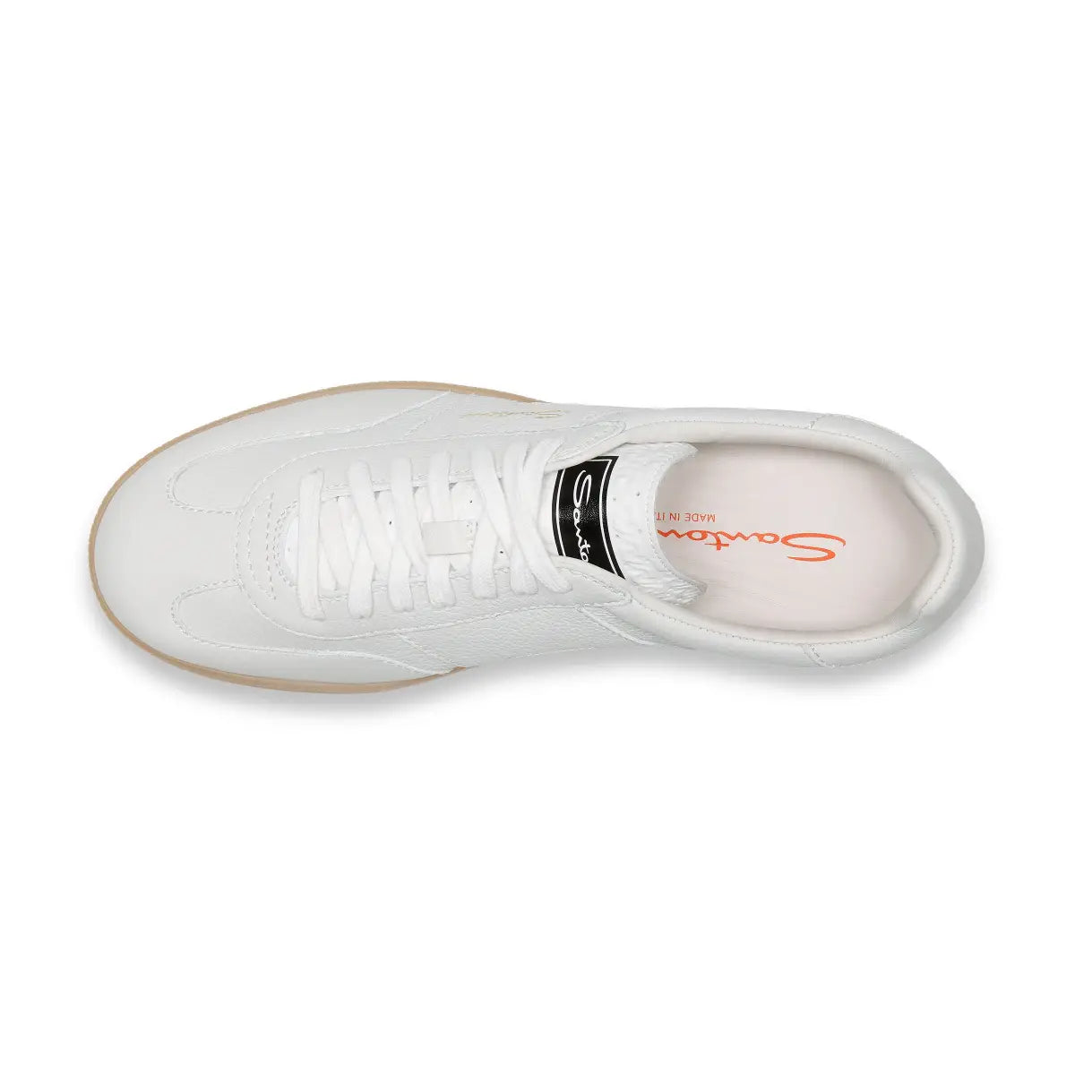 White Tumbled Leather DBS Sneakers