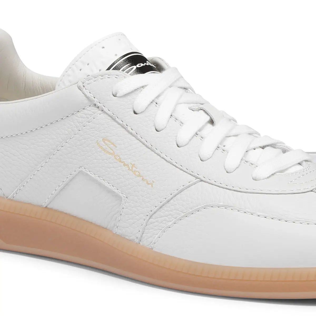 White Tumbled Leather DBS Sneakers