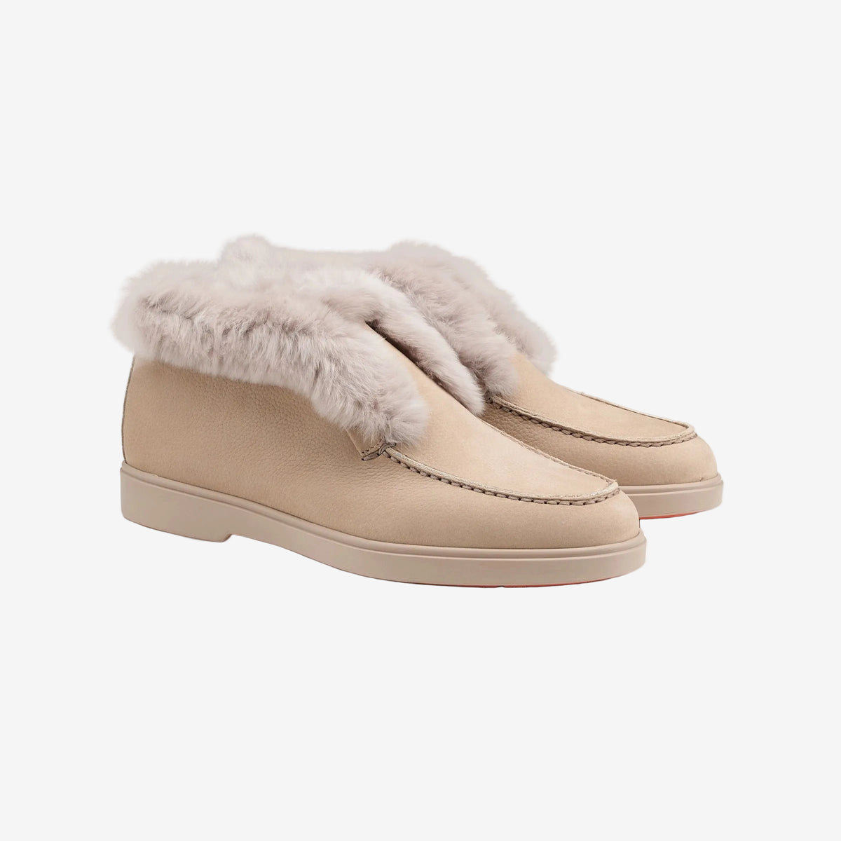 Botín Desert de ante beige oscuro con pelo