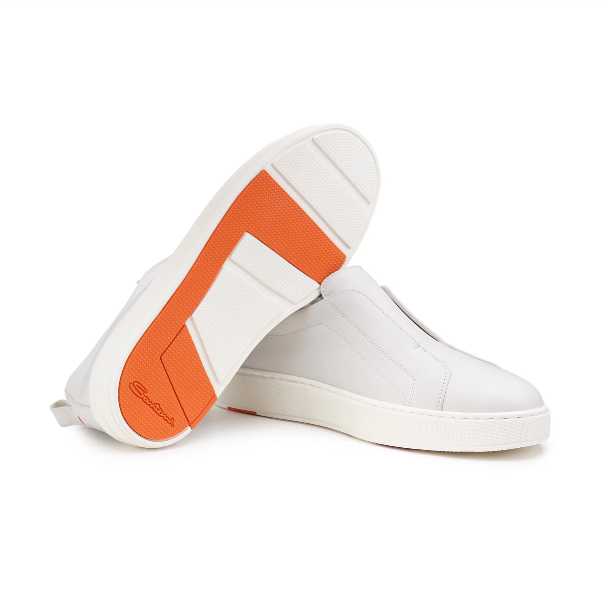 weißer Leder-Slip-on-Sneaker