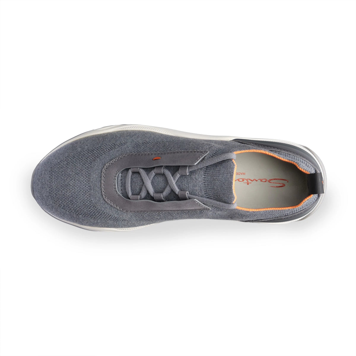 Hellblauer Stoff- und Ledersneaker