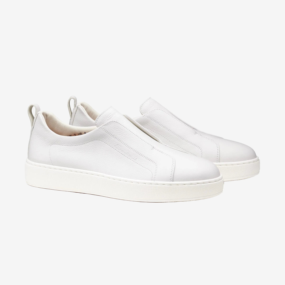 weißer Leder-Slip-on-Sneaker
