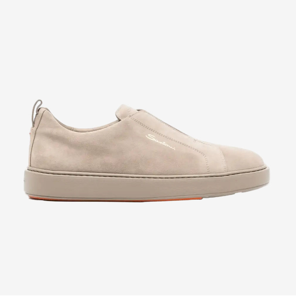 Sneakers Slip-on piel de ante beige